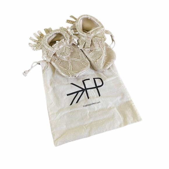 Freshly Picked Gold Metallic Snakeskin Print Moccs - Picture 1 of 6